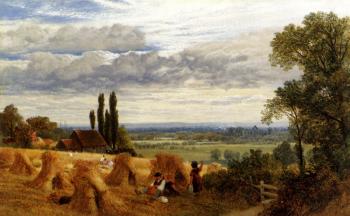 Hulme Frederick William Harvesting Near Newark Priory Ripley Surrey